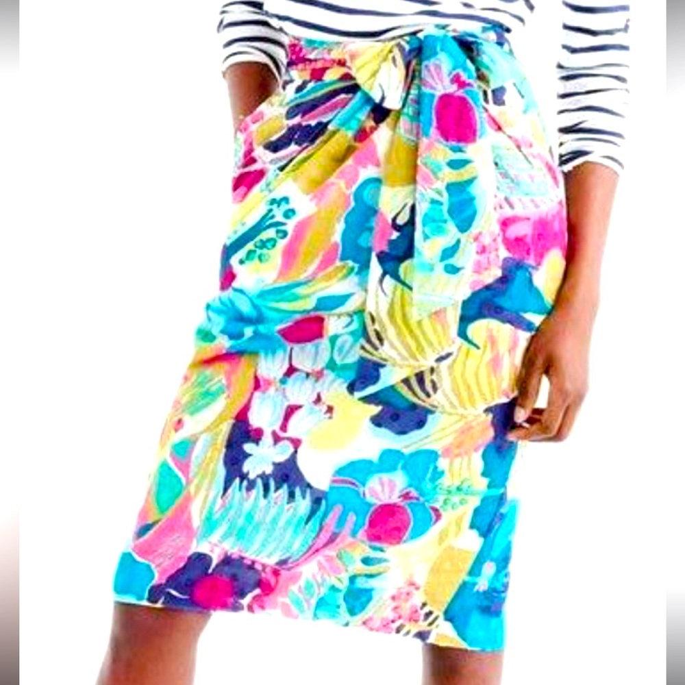 J Crew Floral Tie Waist Skirt